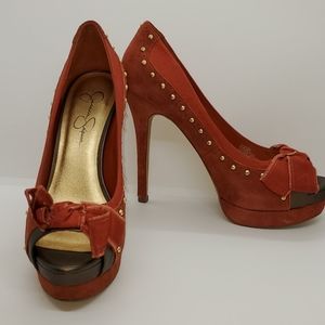 Jessica Simpson Rust/Orange PeepToe Platform